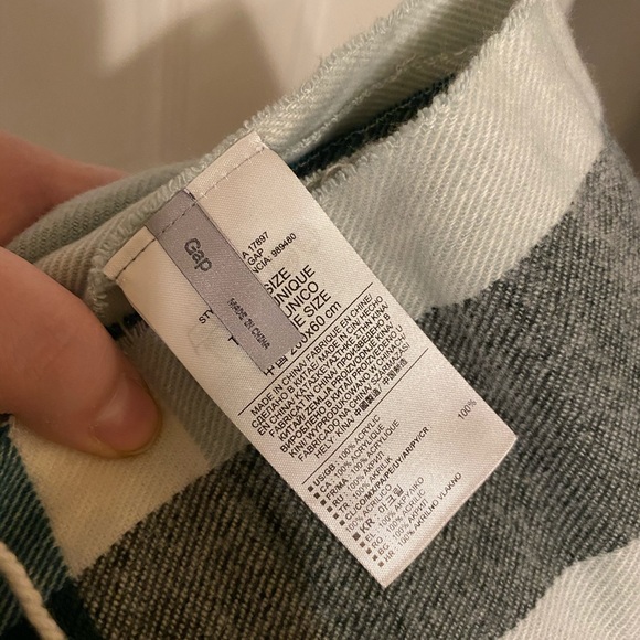 Gap Scarf Blue/Grey Buffalo Check - Picture 3 of 3